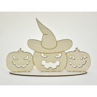 Natúr fa - Talpas Halloween tökök 20x30cm – őszi dekorációhoz