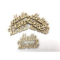 Natúr fa - " Helló Tavasz  " felirat 4,3x6cm 5db/csomag – húsvéti dekorációhoz