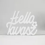 Fehér "Helló Tavasz" felirat 8,5x11cm – húsvéti dekorációhoz