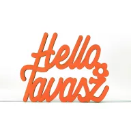 Narancs "Helló Tavasz" felirat 8,5x11cm – húsvéti dekorációhoz
