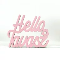 Rózsaszín "Helló Tavasz" felirat 8,5x11cm – húsvéti dekorációhoz