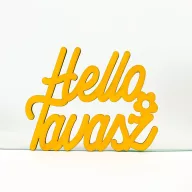 Sárga "Helló Tavasz" felirat 8,5x11cm – húsvéti dekorációhoz