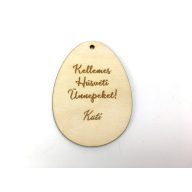 Natúr fa - Egyedi 3 soros gravírozott tojás 6x8cm – húsvéti dekorációhoz