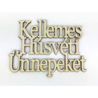 Natúr fa - "Kellemes Húsvéti Ünnepeket" felirat koszorúra 11x14cm – húsvéti dekorációhoz