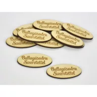 Natúr fa - "Ballagásodra Szeretettel" ovál tábla 2x4,5cm 10db/csomag – ballagási ajándékokhoz