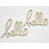 Natúr fa - "hello" felirat 9x10,5cm 2db/csomag – festéshez, dekorációhoz