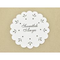 Díszes "Szeretlek Anyu" tábla koszorúra fehér 18cm – festéshez, dekorációhoz
