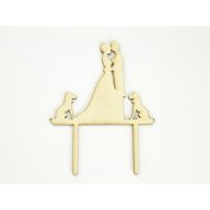 Natúr fa - Tortadísz kutyás esküvő – esküvői dekorációhoz