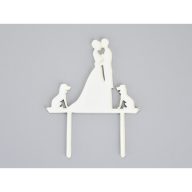 Fa - Tortadísz kutyás esküvő fehér – festéshez, dekorációhoz