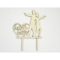 Natúr fa - Tortadísz rendőr esküvő – esküvői dekorációhoz