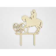 Natúr fa - Tortadísz lovas esküvő – esküvői dekorációhoz