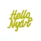 "Hello Nyár" felirat színes lime 11x10cm – nyári dekorációhoz