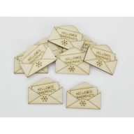 Natúr fa - Mini boríték 3,8x5cm 10db/csomag – karácsonyi dekorációhoz