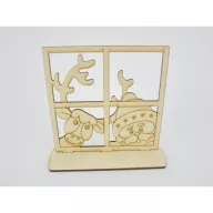 Natúr fa - Karácsonyi ablak 14x15cm – karácsonyi dekorációhoz
