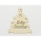 Natúr fa -"Merry Christmas" fenyőfa 13,5x15cm – karácsonyi dekorációhoz