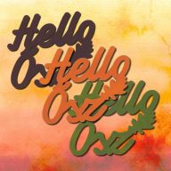 Föld "Hello Ősz" felirat színes 7,5x8,5cm 3db/csomag – őszi dekorációhoz