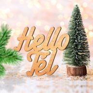 Bronz "Hello Tél" felirat színes 10x10cm – koszorúhoz, asztaldíszhez