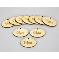 Natúr fa -"Apa" ovál tábla 2,5x4cm 10db/csomag – festéshez, dekorációhoz