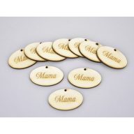 Natúr fa -"Mama" ovál tábla 2,5x4cm 10db/csomag – festéshez, dekorációhoz
