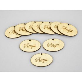 Natúr fa -"Anya" ovál tábla 2,5x4cm 10db/csomag