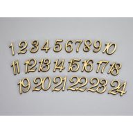 Natúr fa - Adventi számok 1-24ig 2cm – ajtódíszhez, koszorúalapnak