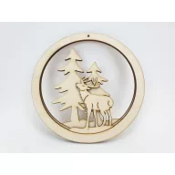 Natúr fa - téli táj kerek dísz – festéshez, dekorációhoz