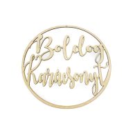 Natúr fa - Boldog karácsonyt körben 37cm – karácsonyi dekorációhoz