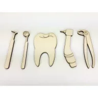 Natúr fa - Fogorvos szett 5db/csomag – festéshez, dekorációhoz