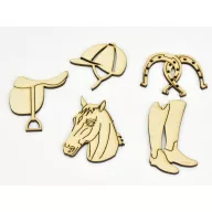 Natúr fa - Lovas csomag 5db/csomag – festéshez, dekorációhoz