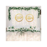 Mr&Mrs karika szett arany-metál 2db – esküvői dekorációhoz