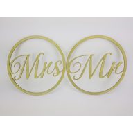 Mr&Mrs karika szett zöld 2db – esküvői dekorációhoz