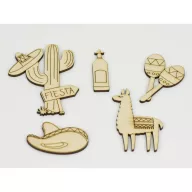 Natúr fa - mexikói csomag 5db/csomag – festéshez, dekorációhoz