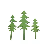 Hegyvidéki fenyők metál zöld 3db/cs – koszorúhoz, asztaldíszhez