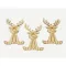 Natúr fa - Nyakkendős rénszarvasok 3db/csom – koszorúhoz, asztaldíszhez