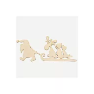 Natúr fa - Szánhúzó Mikulás alap – karácsonyi dekorációhoz