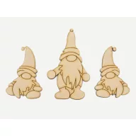 Natúr fa - Menő manók 3db/szett – karácsonyi dekorációhoz