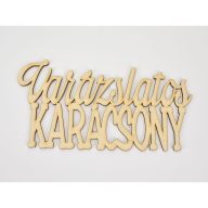 Natúr fa - Varázslatos karácsony felirat 19,5cm – koszorúhoz, asztaldíszhez