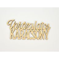 Natúr fa - Varázslatos karácsony felirat 15cm – koszorúhoz, asztaldíszhez