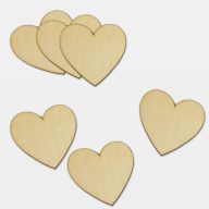 Natúr fa - Szív 7cm 6db/cs – esküvői dekorációhoz – Szezonok, alkalmak