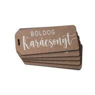 Nyomtatott dekorkarton - Boldog karácsonyt biléta 5db/csomag – ajándékcímkének, koszorúhoz