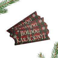 Nyomtatott dekorkarton - Karácsonyi szalag tábla - piros/zöld 3db – karácsonyi dekorációhoz