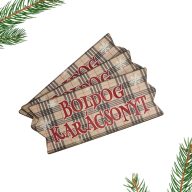 Nyomtatott dekorkarton - Karácsonyi szalag tábla - burberry 3db – karácsonyi dekorációhoz