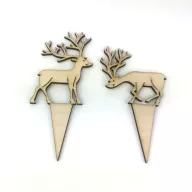Natúr fa - Beszúrós szarvas pár 2db/cs natúr – koszorúhoz, asztaldíszhez