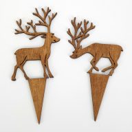Natúr fa - Beszúrós szarvas pár 2db/cs barna – karácsonyi dekorációhoz
