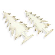 Natúr fa - Cédrus fenyő 2db/cs fehér-arany – karácsonyi dekorációhoz