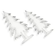 Natúr fa - Cédrus fenyő 2db/cs fehér-ezüst – karácsonyi dekorációhoz