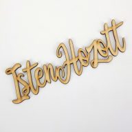 Natúr fa "Isten hozott" felirat 20cm – festéshez, dekorációhoz