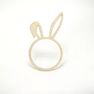 Natúr fa - Nyuszifüles fa karika 16cm – húsvéti dekorációhoz