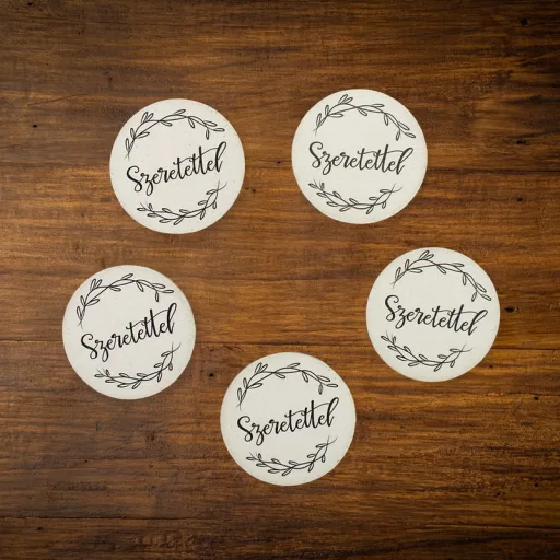 Nyomtatott dekorkarton - Szeretettel 5db/cs – ballagási ajándékokhoz