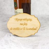 Natúr fa - Nagyszülőköszöntő tábla "Tegnap vőlegény.." 13,5cm – esküvői dekorációhoz
